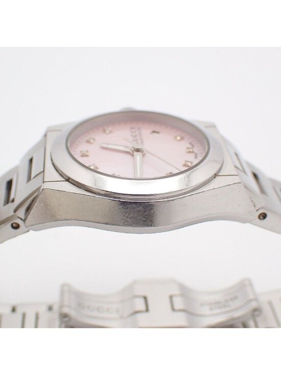 Gucci 115.5 Pantheon Quartz Watch Pink Shell Dial SS Pawn main image 4